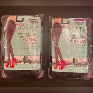 Assets by Sara Blakely Flipside Diamond Reversible Shaping Tights Black Size 5